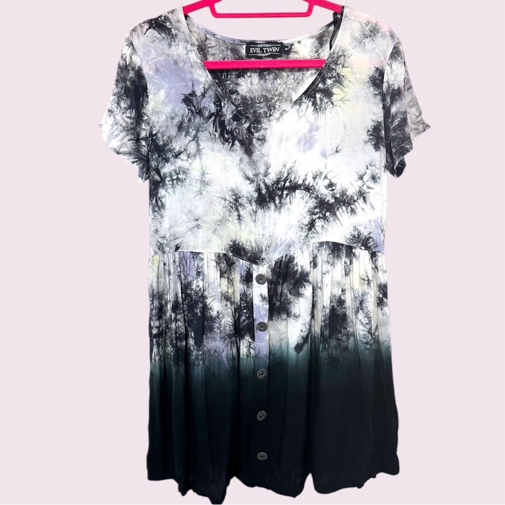 Evil twin tie dye baby doll dress